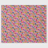 Papier Cadeau Cornets de crème glacée sur le rose (Plat)