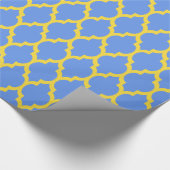 Papier Cadeau Cornflower Blue Ananas Jaune Marocain #4 (Coin)