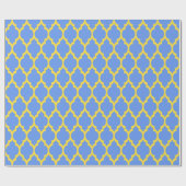 Papier Cadeau Cornflower Blue Ananas Jaune Marocain #4 (Plat)