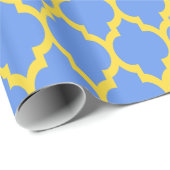 Papier Cadeau Cornflower Blue Ananas Jaune Marocain #4 (Coin rond)