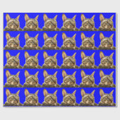 Papier cadeau |Cornish Rex Tiger Cat Bleu (Plat)