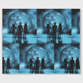 Papier Cadeau Corporate Team Silhouette Futuristic Business (Plat)