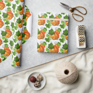 Papier Cadeau Correctif Citrouille Automne