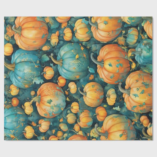 Papier Cadeau Correctif Citrouille enchâssé (Plat)