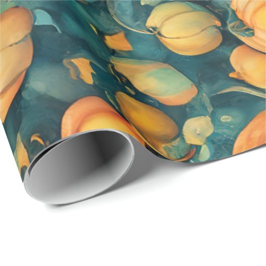 Papier Cadeau Correctif Citrouille enchâssé (Coin rond)