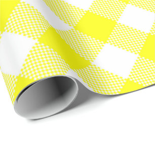 Papier Cadeau Correspondance des coutures : Jaune et blanc En vi