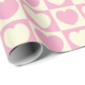 Papier Cadeau CORRESPONDANCES : Valentine Heart Check WrappingPa (Coin rond)