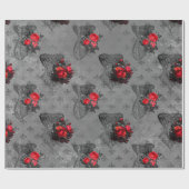 Papier Cadeau Corset et Rose rouge (Plat)