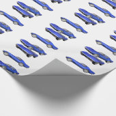 Papier Cadeau Corvette 1970 : Finition bleue : (Coin)