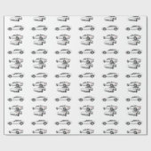 Papier Cadeau Corvette blanche : (Plat)