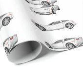 Papier Cadeau Corvette blanche : (Coin rond)