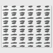 Papier Cadeau Corvette noire (Plat)