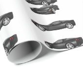 Papier Cadeau Corvette noire (Coin rond)