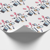 Papier Cadeau Cosmétique / maquillage illustration (Coin)