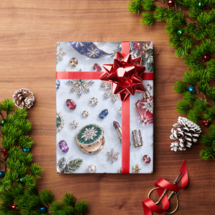 Papier Cadeau Cosmétiques de Noël Bleu Saphir