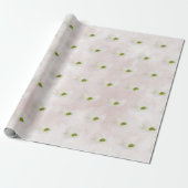 Papier Cadeau Cosmos Blanc Sur Rose Pâle (Déroulé)