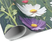 Papier Cadeau Cosmos Meadow Abstrait (Coin rond)