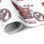 Papier Cadeau Costume de Noël père Noël Biker pour Invitatiatiat (Coin rond)