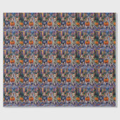 Papier Cadeau Costume d'Halloween de Biewer Terrier Trick ou Tri (Plat)