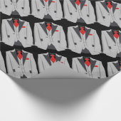 Papier Cadeau Costume gris homme et Cravate rouge (Coin)