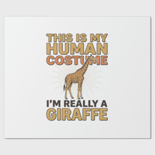 Papier Cadeau Costume Humain de Girafe Drôle Gravure Vintage Shi
