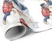 Papier Cadeau Cosy Christmas Snowman (Coin rond)