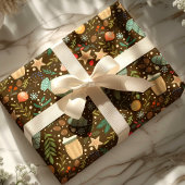 Papier Cadeau Cosy Cocoa et Mittens Joli Noël de Noël