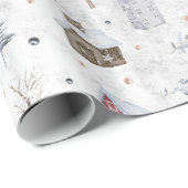 Papier Cadeau Cosy Home Christmas Pink ID985 (Coin rond)