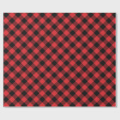 Papier Cadeau Cosy Plaid | Plaid de bisons rouges et noirs (Plat)