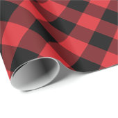 Papier Cadeau Cosy Plaid | Plaid de bisons rouges et noirs (Coin rond)