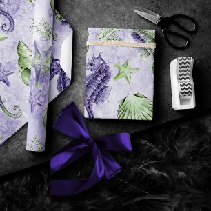 Papier Cadeau Côté Chic Soirée Violette et Verte Lime