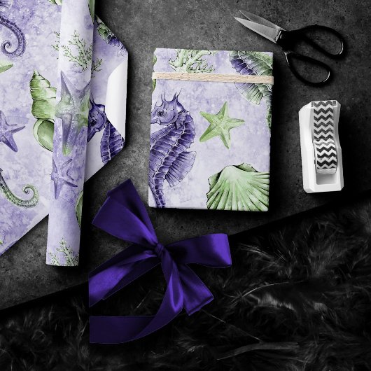 Papier Cadeau Côté Chic | Soirée Violette et Verte Lime