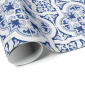 Papier Cadeau Côte d'Amalfi Carreaux bleus Italie (Coin rond)