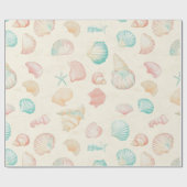 Papier Cadeau Côtière rustique - Coquillages, Starfish, Reef (22 (Plat)