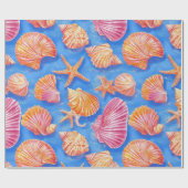 Papier Cadeau Côtière rustique - Coquillages, Starfish, Reef (30 (Plat)
