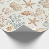 Papier Cadeau Côtière rustique - Coquillages, Starfish, Reef (32 (Coin)