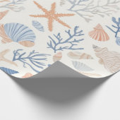 Papier Cadeau Côtière rustique - Coquillages, Starfish, Reef (34 (Coin)