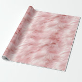 Papier Cadeau Coton Bonbons Blush Rose Faux Fur (Déroulé)