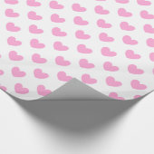 Papier Cadeau Coton Candy Pink coeurs sur blanc (Coin)