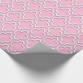 Papier Cadeau Coton Candy rose What XL Quatrefoil marocain #7DS (Coin)