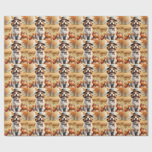 Papier Cadeau Coton De Tulear À L'Automne Feuilles L'Art Thanksg (Plat)