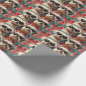 Papier Cadeau Coton De Tulear Avec Coeur Roses Saint-Valentin (Coin)