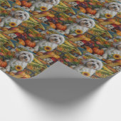Papier Cadeau Coton De Tulear Chien Automne Récolte Thanksgiving (Coin)