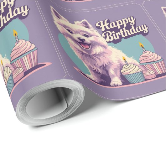 Papier Cadeau Coton De Tulear Coloré (Coin rond)