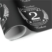 Papier Cadeau Coton mariage anniversaire 2 ans mariés (Coin rond)