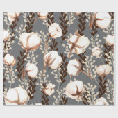 Papier Cadeau Coton Plante Motif gris (Plat)