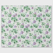 Papier Cadeau Cottage Chic Purple Hydrangeas sur Trellis (Plat)