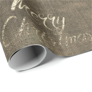 Papier Cadeau Cottage de toile de toile de jute d'or de