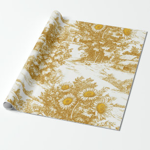 Papier Cadeau Cottage Fleur de Tournesol Doré Motif Campagne Toi