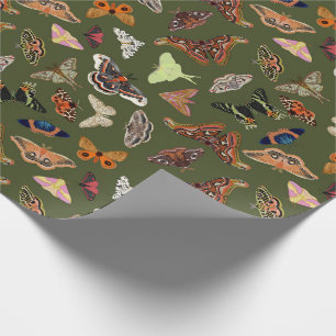 Papier Cadeau Cottagecore Moth Green
